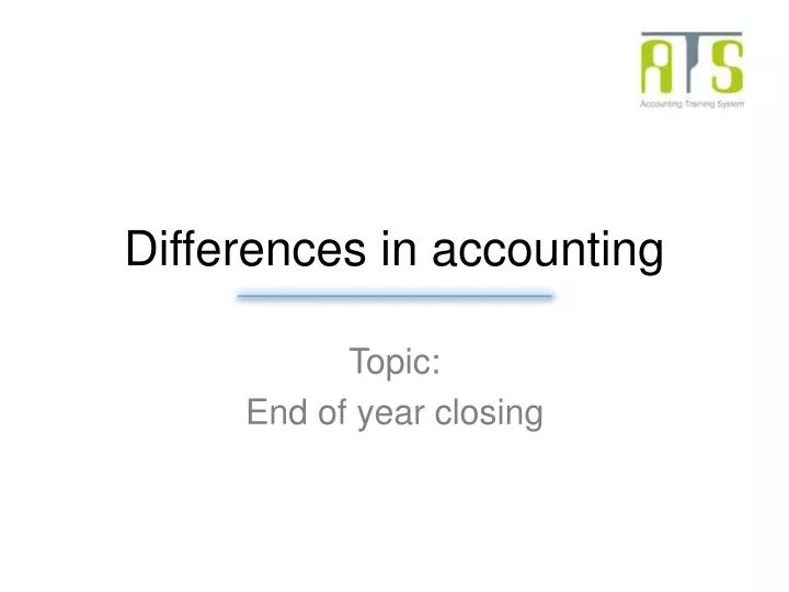 differences in accounting