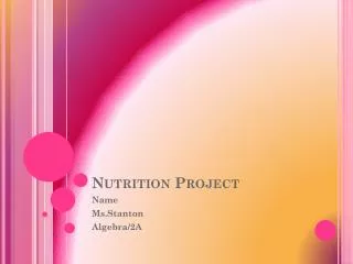Nutrition Project