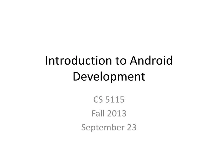 introduction to android development