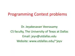 Programming Contest problems