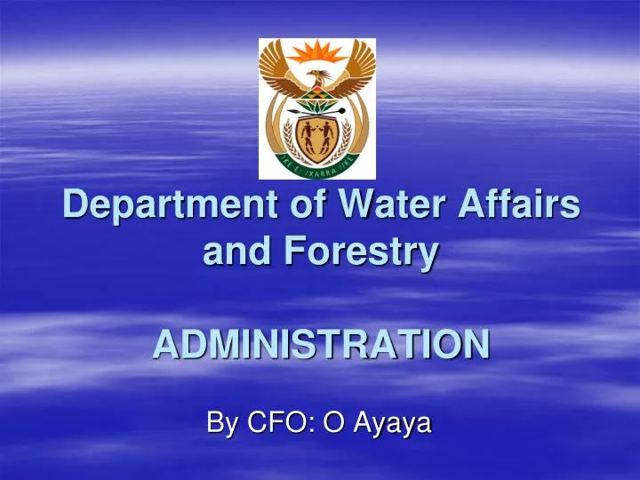 department of water affairs and forestry administration