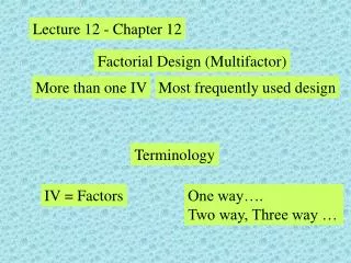 Lecture 12 - Chapter 12
