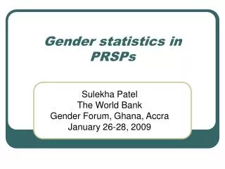 Gender statistics in PRSPs