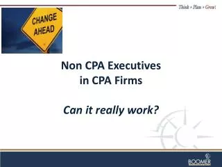 Non CPA Executives in CPA Firms Can it really work?