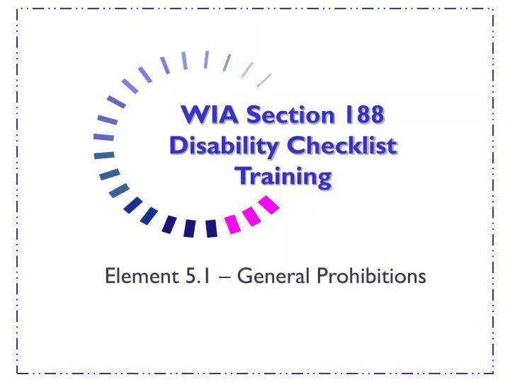 wia section 188 disability checklist training