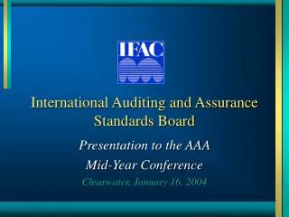 International Auditing and Assurance Standards Board