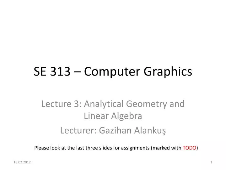se 313 computer graphics