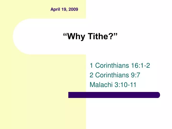 why tithe