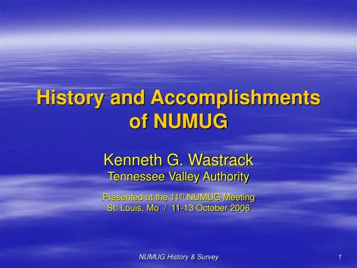 history and accomplishments of numug