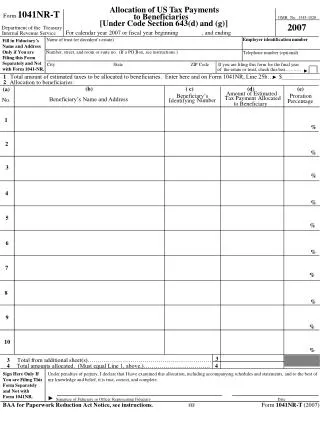 Form 1041NR-T