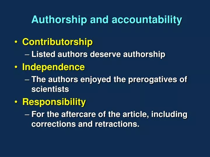 authorship and accountability