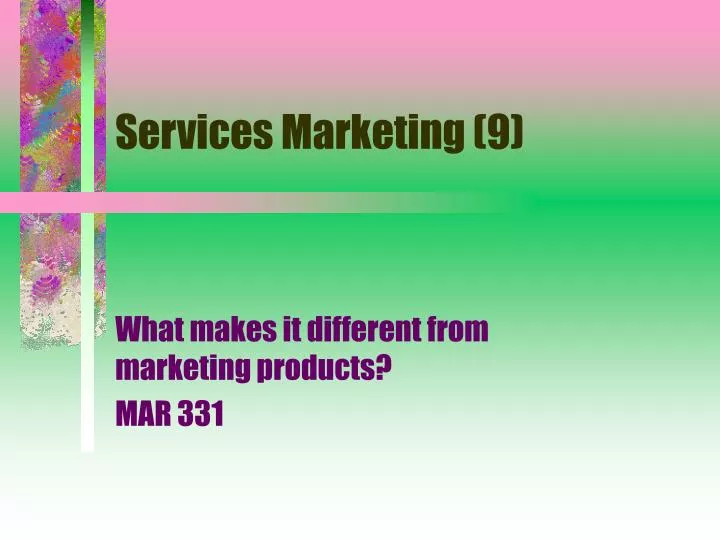 services marketing 9