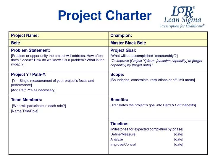 PPT Project Charter PowerPoint Presentation free download ID:2949225