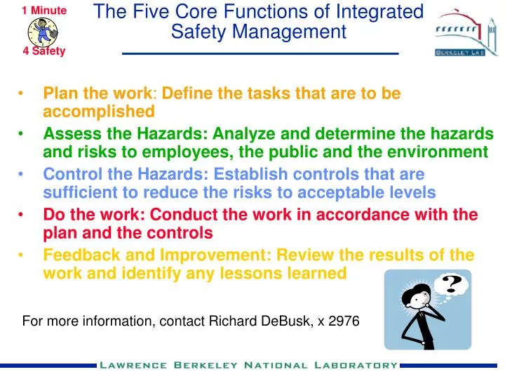 the five core functions of integrated safety management
