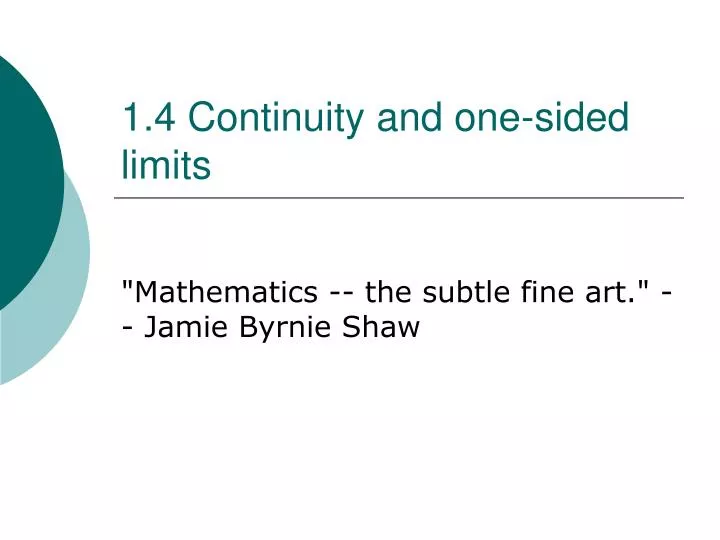 1 4 continuity and one sided limits