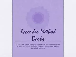 Recorder Method Books