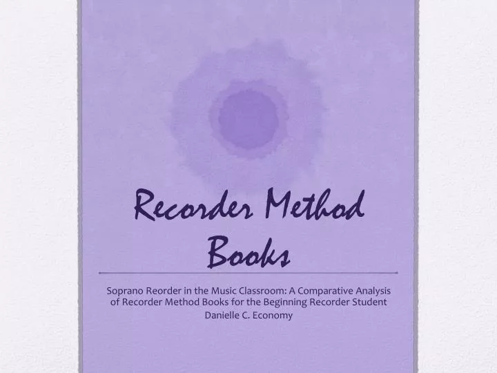 recorder method books