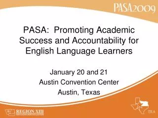 PASA: Promoting Academic Success and Accountability for English Language Learners