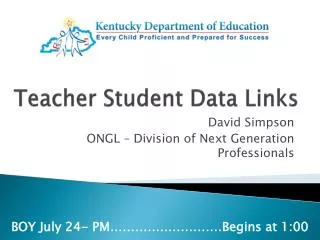 Teacher Student Data Links