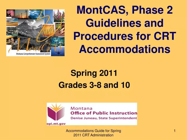 montcas phase 2 guidelines and procedures for crt accommodations