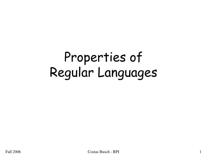 properties of regular languages
