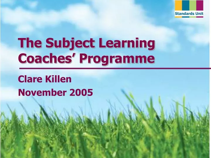 the subject learning coaches programme