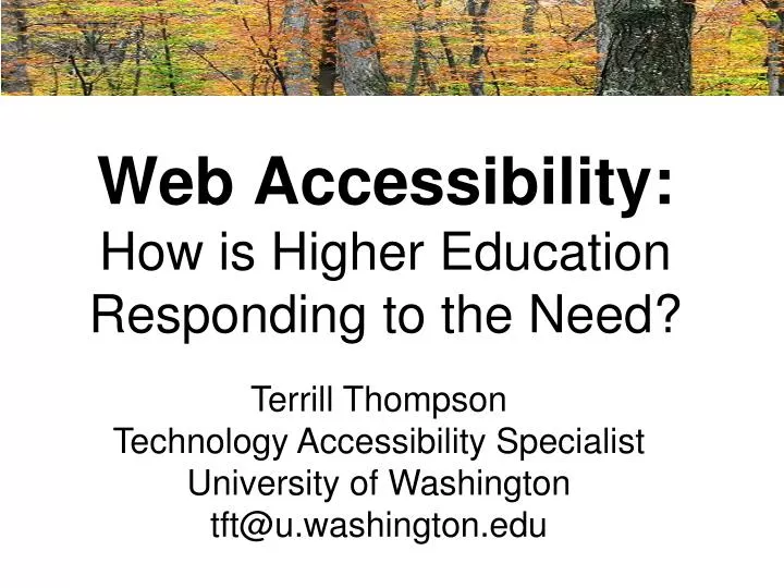 web accessibility how is higher education responding to the need