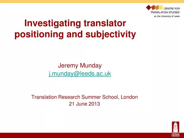 investigating translator positioning and subjectivity