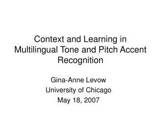 Context and Learning in Multilingual Tone and Pitch Accent Recognition