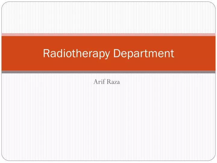 radiotherapy department