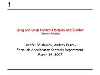 Drag and Drop Controls Display and Builder (Synoptic Display)