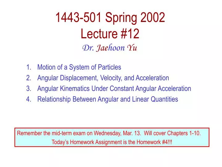 1443 501 spring 2002 lecture 12