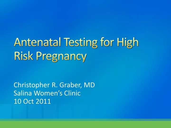 antenatal testing for high risk pregnancy