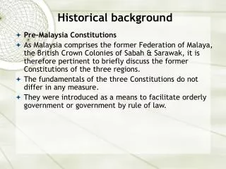 Pre-Malaysia Constitutions