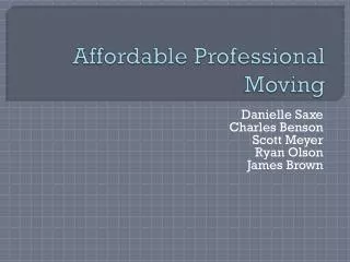 Affordable Professional Moving