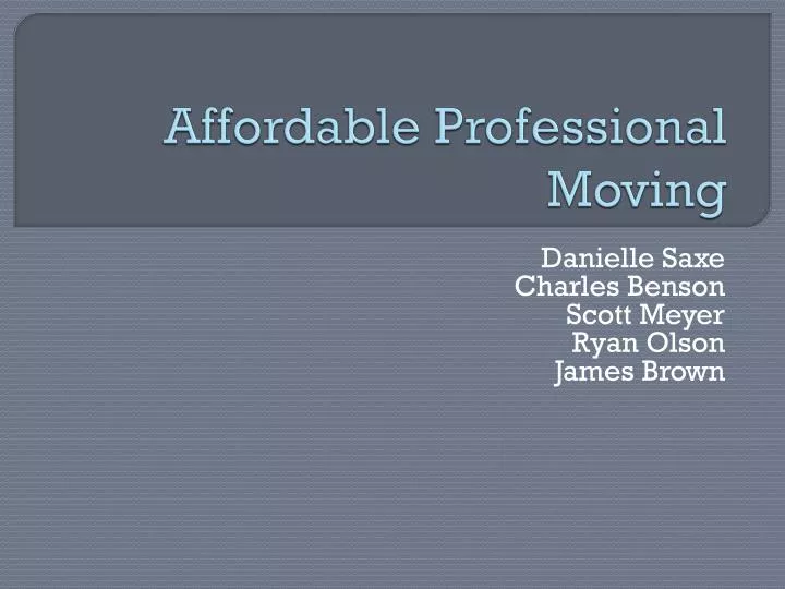 affordable professional moving