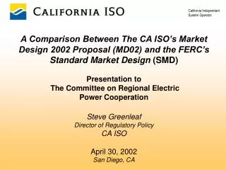 - Overview - Need for ISO Market Design