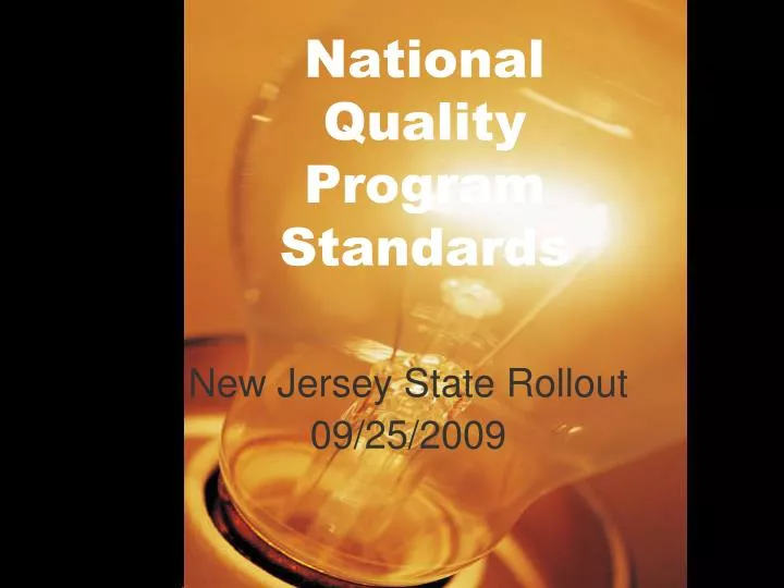 national quality program standards