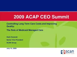 2009 acap ceo summit