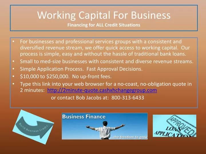 working capital for business financing for all credit situations