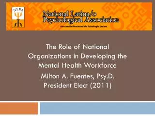 The Role of National Organizations in Developing the Mental Health Workforce