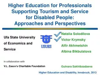 Higher Education and Disability, Innsbruck, 2013
