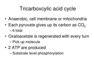 Tricarboxcylic acid cycle