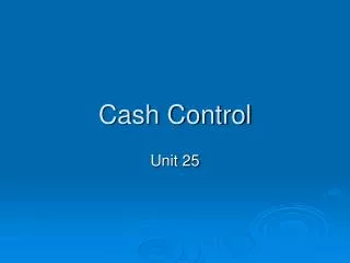 Cash Control