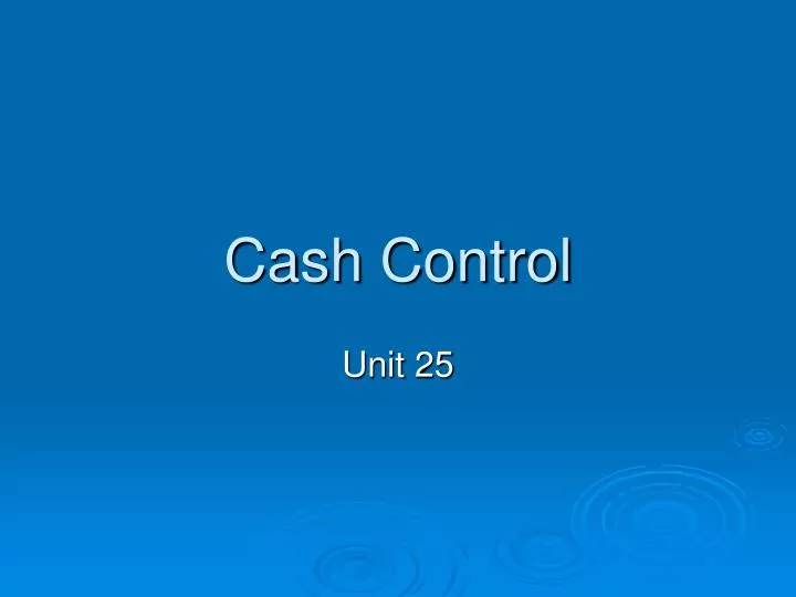 cash control