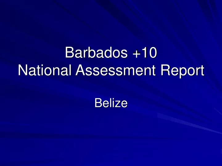 barbados 10 national assessment report