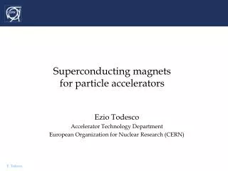Superconducting magnets for particle accelerators