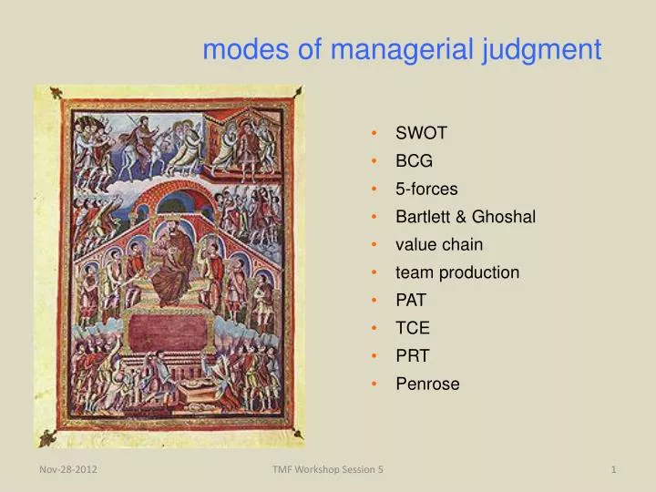 modes of managerial judgment