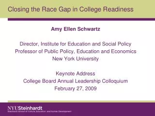 Closing the Race Gap in College Readiness