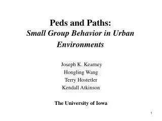 Peds and Paths: Small Group Behavior in Urban Environments